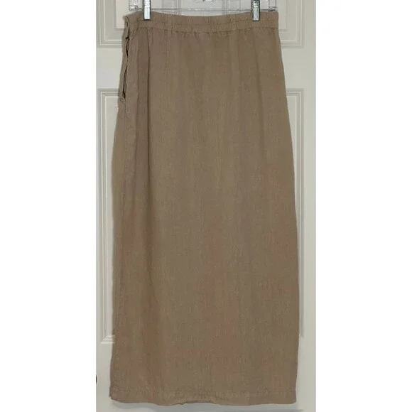 Oska Linen Maxi Skirt Size 2 (30 in Waist) Tan Minimalist Old Money Coastal Chic - Picture 2 of 8